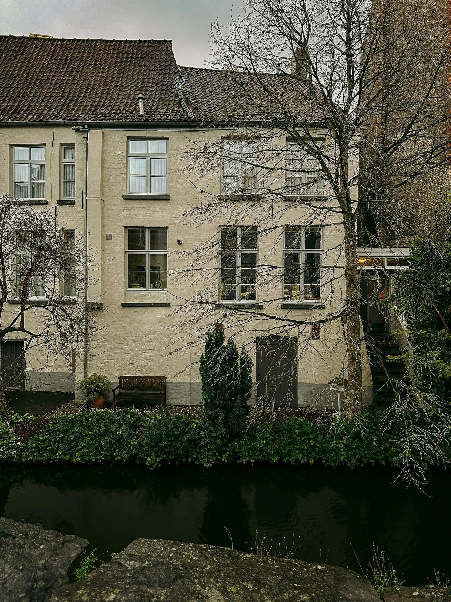 Boutique townhouse entrance near an Irish canal