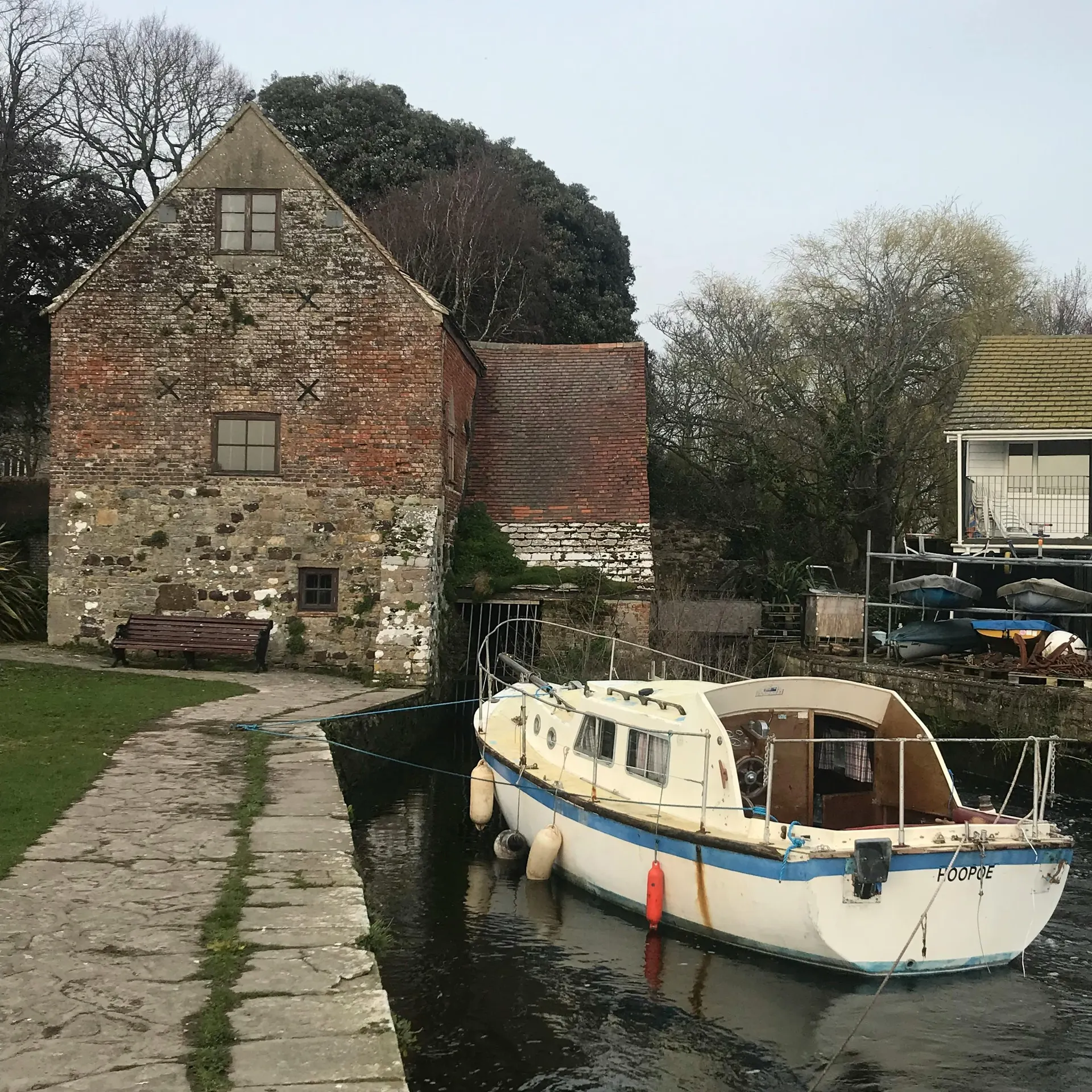 Canal lock and waterside path near Sallins Ireland
